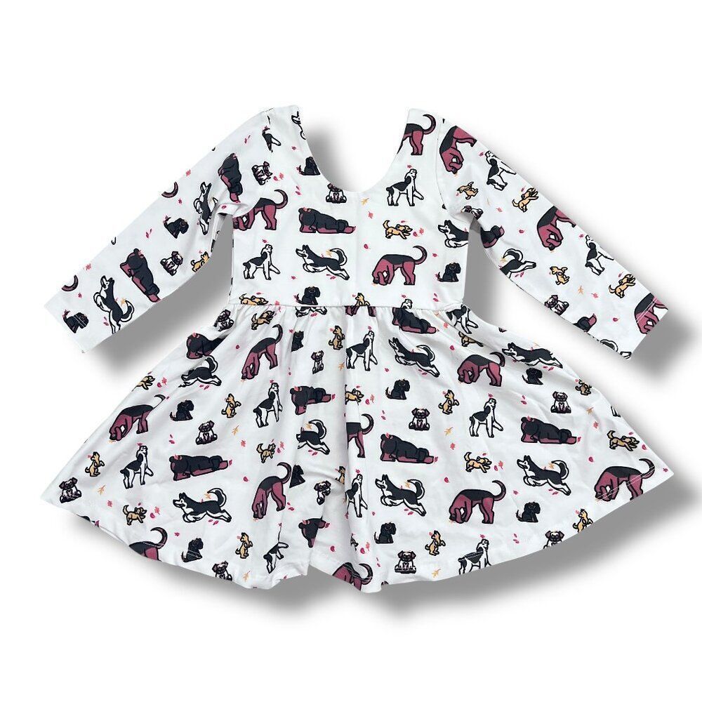 NWT! Monica and Andy Autumn Dog Long Sleeve Let's Dance Twirl Dress Size 3T
